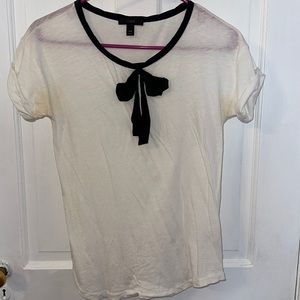 White J. Crew t-shirt with black bow